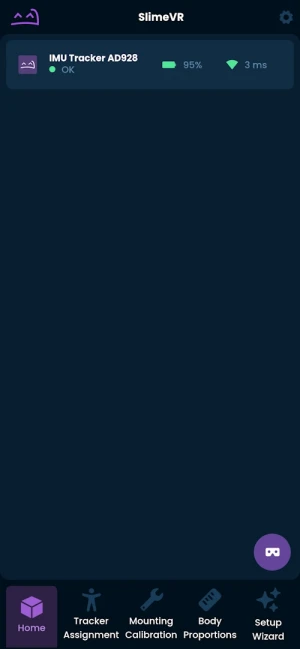SlimeVR Server running on a phone